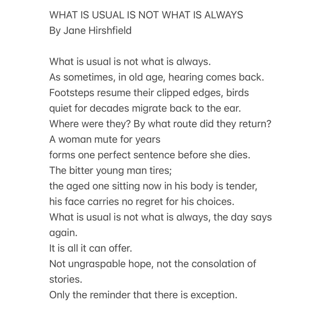 Jane Hirshfield poem