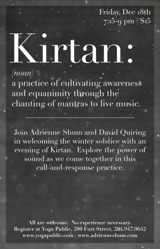 Yoga Public Kirtan Fri Dec 18th 2015 7:15pm